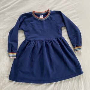 EUC Hanna Andersson blue terry cloth dress 120 cm 6-7